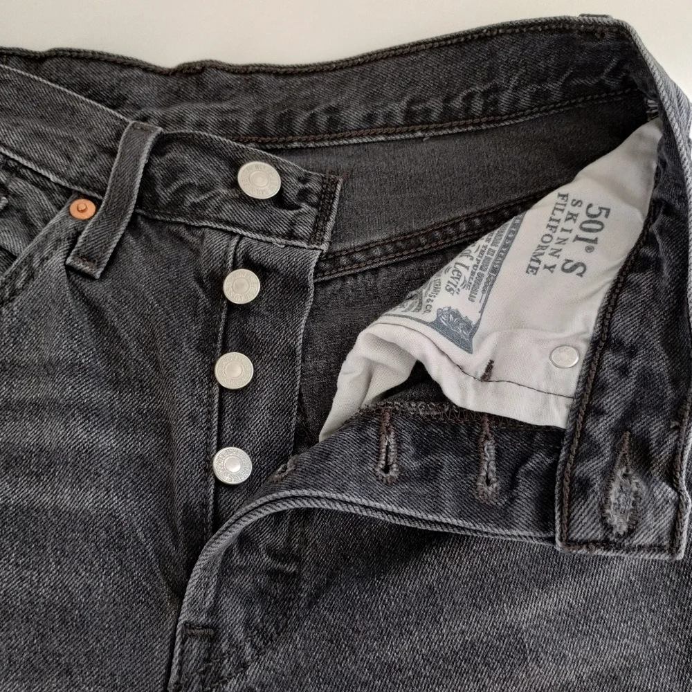 Levi's 501 Skinny Filiforme Jeans Gray Size 26 - Picture 5 of 13